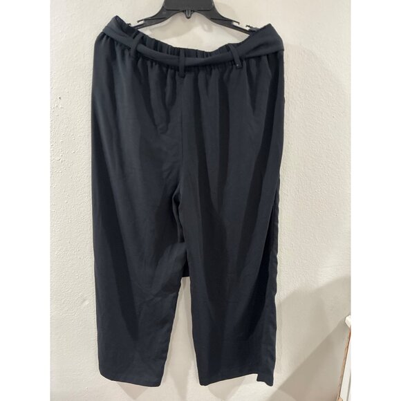 Halogen Womens Pants Black Belted Wide Leg Dress casual trouser size Medium - Picture 2 of 6